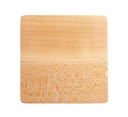 Square wooden drink coaster, isolated on white