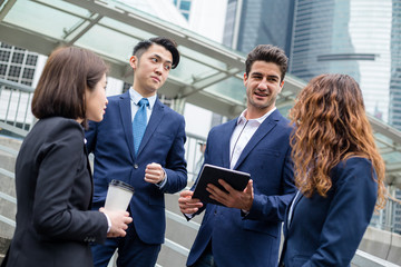 Business team talking at outdoor