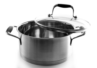 Metal pan isolated on white