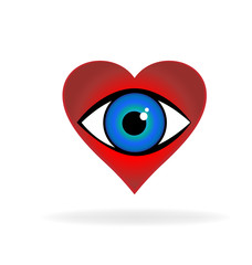 Love eye icon vector logo design template. Creative graphic design