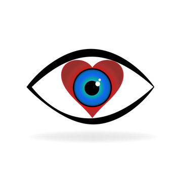 Eye love vector logo