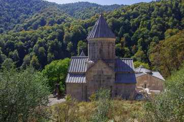 Fototapeta na wymiar The ancient Haghartsin monastery is located near the town of Dilijan, in a wooded valley. Armenia