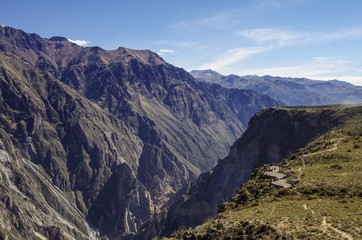 Colca canyon near Cruz Del Condor viewpoint. Arequipa region, Peru,South America.