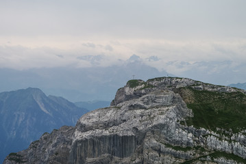 Fototapeta na wymiar Beautiful view from mount Pilatus, Swiss Alps, Lucerne, Central Switzerland