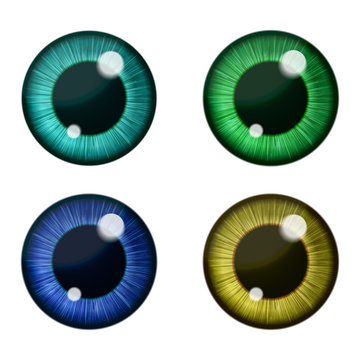 Vector eyes collection. Human pupil