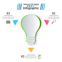 Business Infographics origami style Vector illustration. Bulb ic