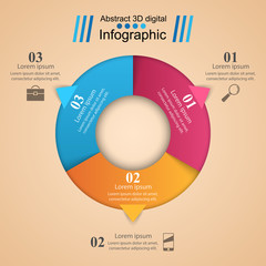 3D infographic design template and marketing icons.