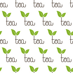 Pattern with tea lettering