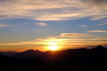 Sunrise over Mountains. California, USA. 