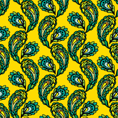 Seamless pattern - peacock feathers, abstract background