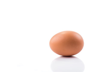 single hen's egg isolated on white