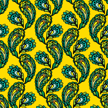 Seamless pattern - peacock feathers, abstract background