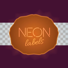 Vintage electric framework with bright neon lights. Goldlight with transparent glow. Vector illustration