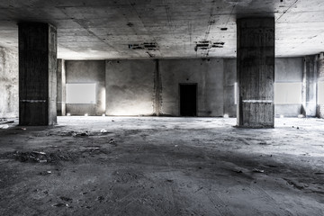 Fototapeta na wymiar Abandoned building interior