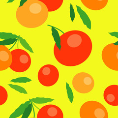 Seamless decorative vector background with fruits. Print. Cloth design, wallpaper. 