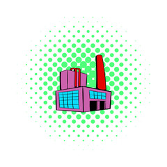 Obraz premium Factory building icon, comics style 