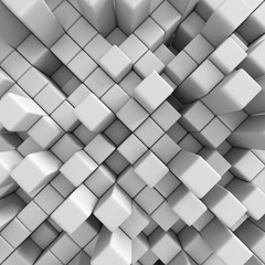 Abstract Diagonal White Cubes Background