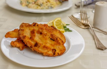 Wiener schnitzel with potato salad