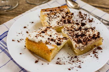 Dessert with whipped cream