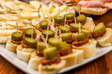 Canapes with sausage