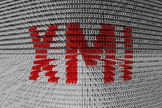 XMI as a binary code, 3D illustration