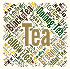 Tea word cloud concept
