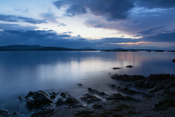 Sunset in the blue hour, Black sea coast, Bulgaria