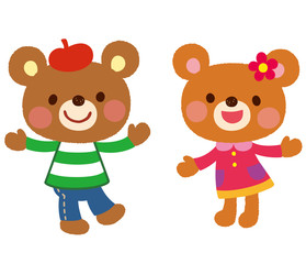 Naklejka premium くま キャラクター セット