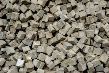 pile of grey paving stones