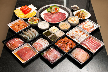 Sukiyaki Fresh Beef pork slices, Vegetable, Dinner Set