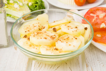 oiled and salted cucumber with pink Himalayan salt