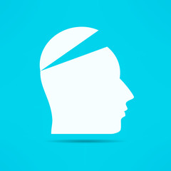 Open your mind design. Free your mind. Opened head. Attention concept