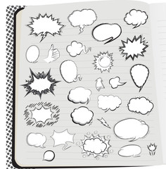 Obraz premium BLANK Comic speech bubbles set, comic wording sound effect set design for comic background, comic strip