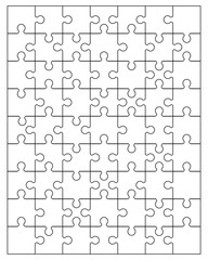 Vector illustration of white puzzle, separate parts