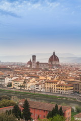 Fototapeta premium Sunset view of Florence and Duomo. Italy 