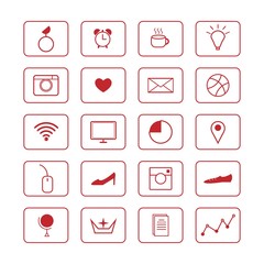 Vector illustration of thin line icons