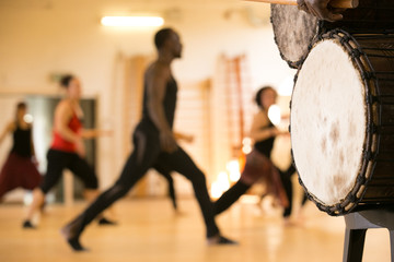 Dance class with African drums