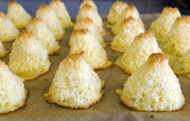 Coconut cookie from the oven, picture from the North of Sweden.