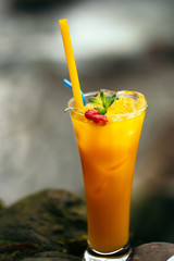 Decorated orange drink