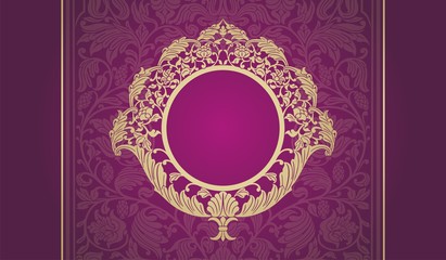 wedding card design, paisley floral pattern , India