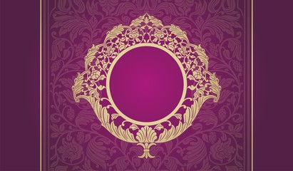 wedding card design, paisley floral pattern , India