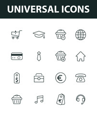 Set of universal icons. vector icons for general use
