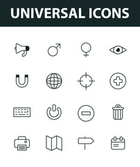 Set of universal icons. vector icons for general use