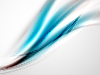 Fototapeta premium Szablon projektu niebieski błyszczący jedwabiu fala