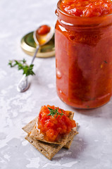 Homemade sauce of vegetables