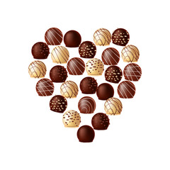 chocolates  in the form of heart