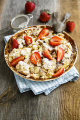 Pancake dessert with strawberries