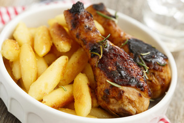 BBQ chicken with potato