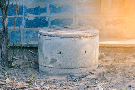 Cement septic tank for waste water.