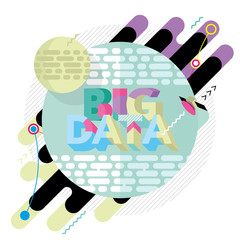 Abstract colored modern geometric background on the topic of big data
